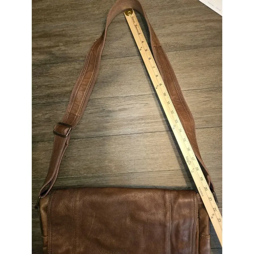 Fossil Brown Leather Messenger Bag 16